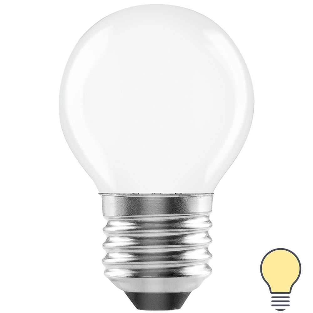 Лампа светодиодная Lexman E27 220-240 В 6 Вт шар матовая 750 лм теплый белый свет  #1
