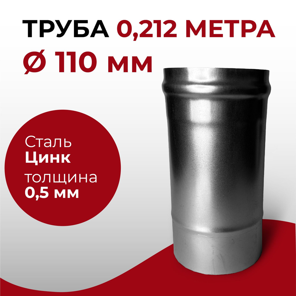 Труба одностенная моно для дымохода 0,212 м D 110 мм (0,5/Цинк) "Прок"  #1