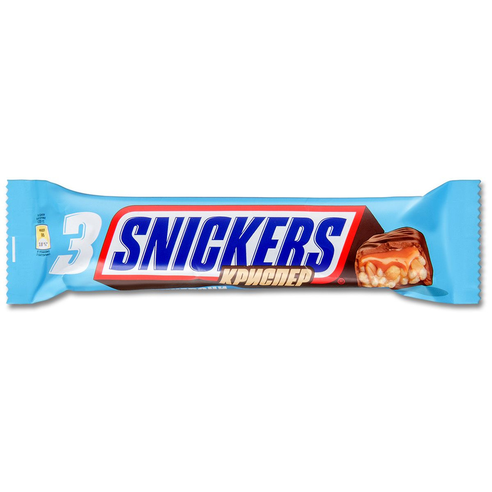 Шоколадный батончик Snickers (Сникерс) "Криспер", рисовые шарики, 60 г, 1 шт.  #1