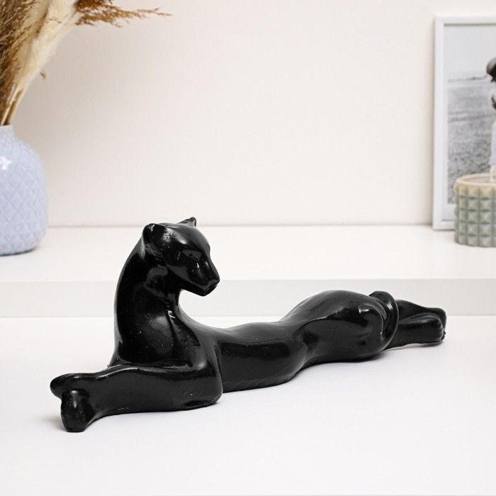 Декоративная фигурка Хорошие сувениры "Пантера №1" большая, черная, глянцевая, 10х39х15 см  #1