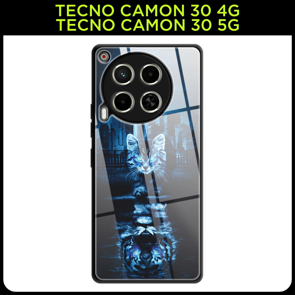 Стеклянный чехол на Tecno Camon 30 4G/Tecno Camon 30 5G / Текно Камон 30 4G/Текно Камон 30 5G с принтом #1