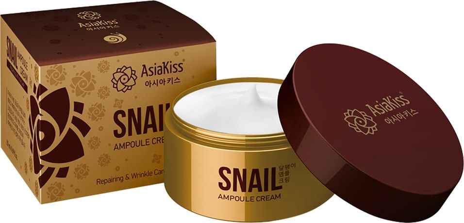 Крем для лица AsiaKiss snail ampoule cream ампульный с экстрактом слизи 50мл х 2 шт  #1