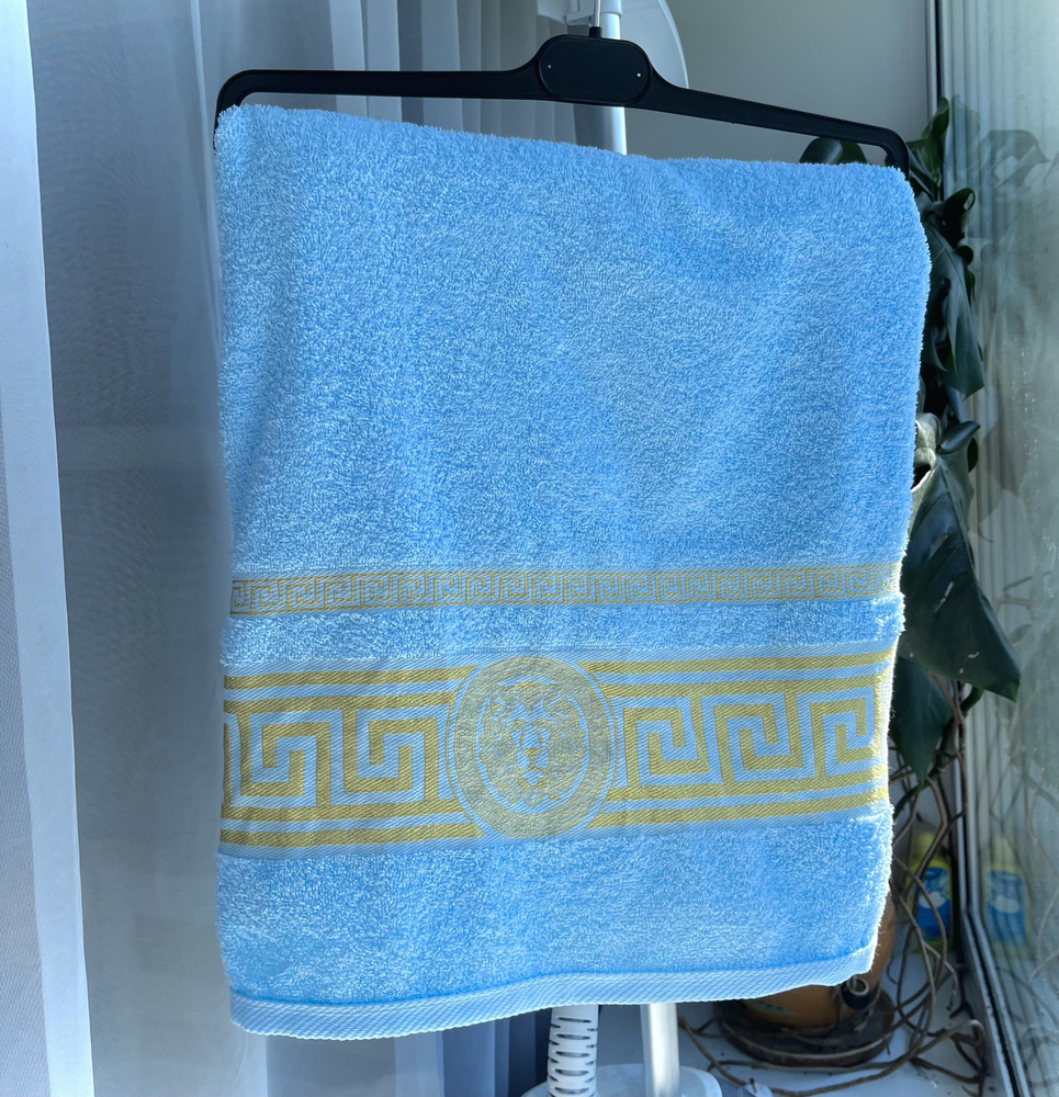 Вышневолоцкий текстиль Полотенце банное, Хлопок, 70x130 см, голубой  #1