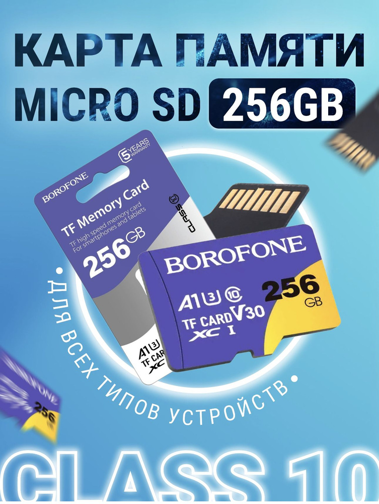 Карта памяти microSD 256 ГБ / microSDXC BOROFONE 256 ГБ / Карта расширения памяти 256 GB  #1