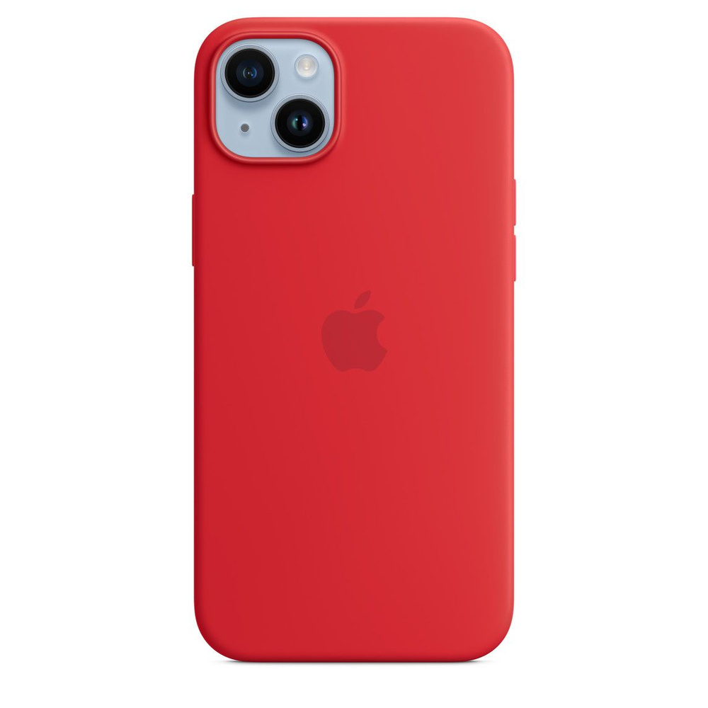 Панель-накладка Apple Silicone Case with MagSafe Red для 15 Plus (с логотипом)  #1