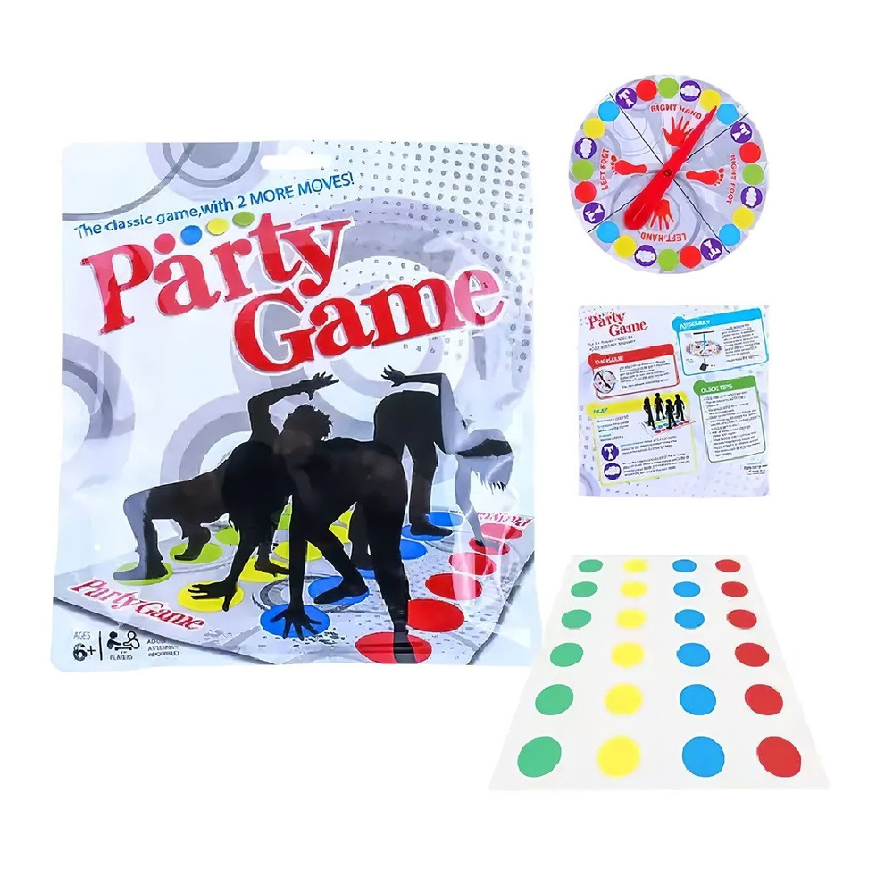 Подвижная напольная детская игра Party game Твистер, игровое поле 110 х 160 см, для взрослых и детей #1