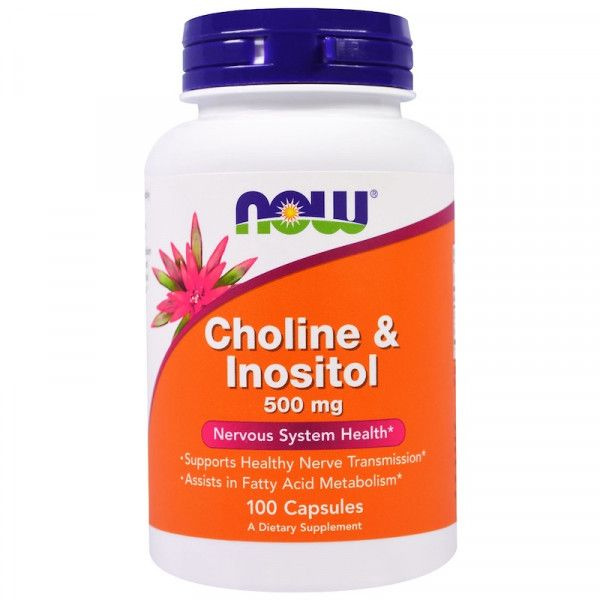 NOW Choline & Inositol Нау Холин и Инозитол, 250mg 100 Veg Caps #1