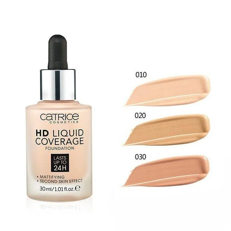 CATRICE 020 Light Beige HD Liquid Coverage Foundation Катрис 010 бежевый 30 мл #1