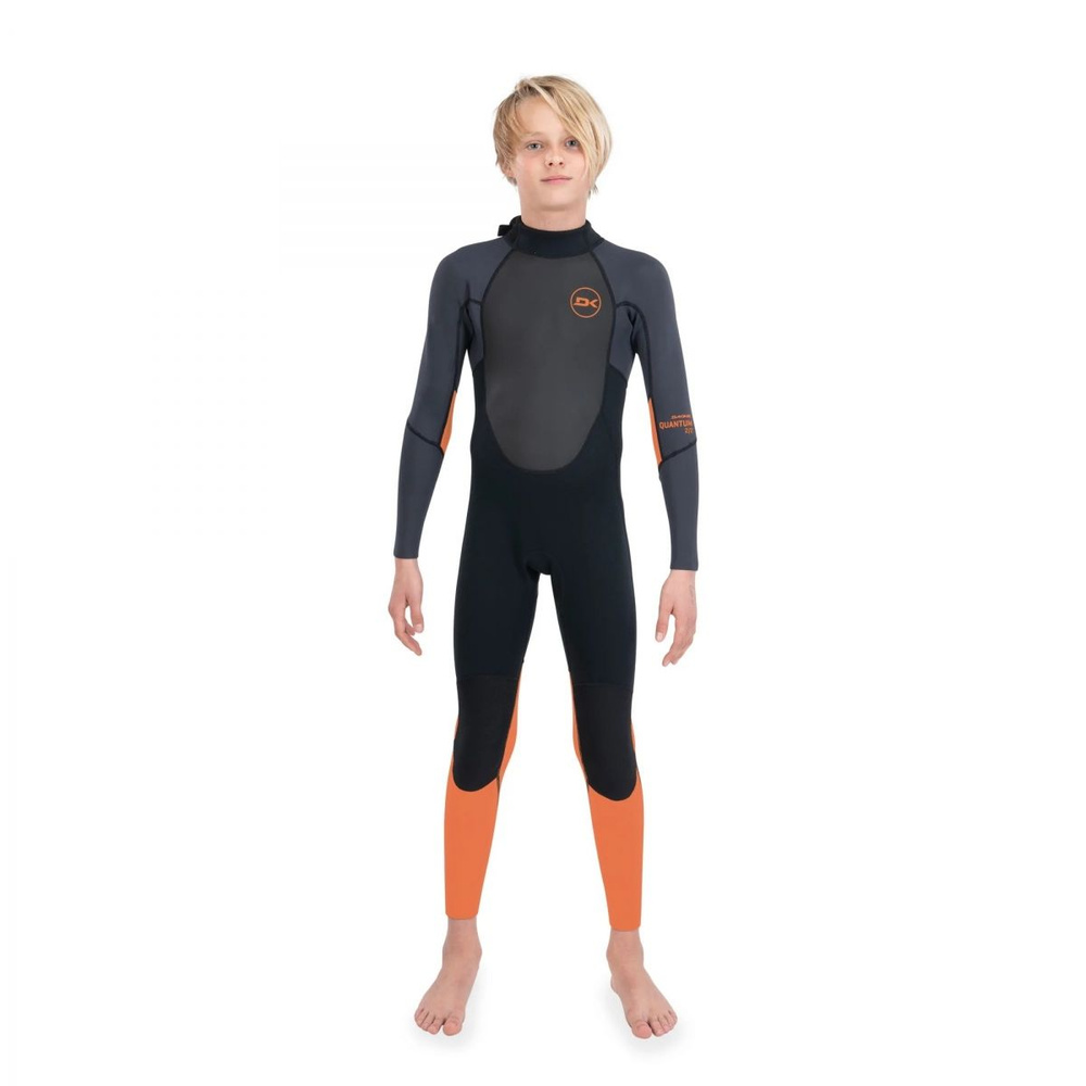 Гидрокостюм детский Dakine Kid's Quantum Back Zip Full Suit 3/2mm F/L Black/Orange, 9  #1