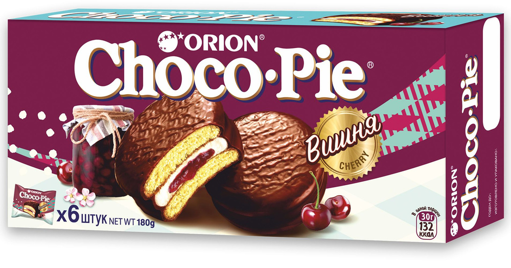 Печенье "ORION ChocoPie" Вишня, 180г #1