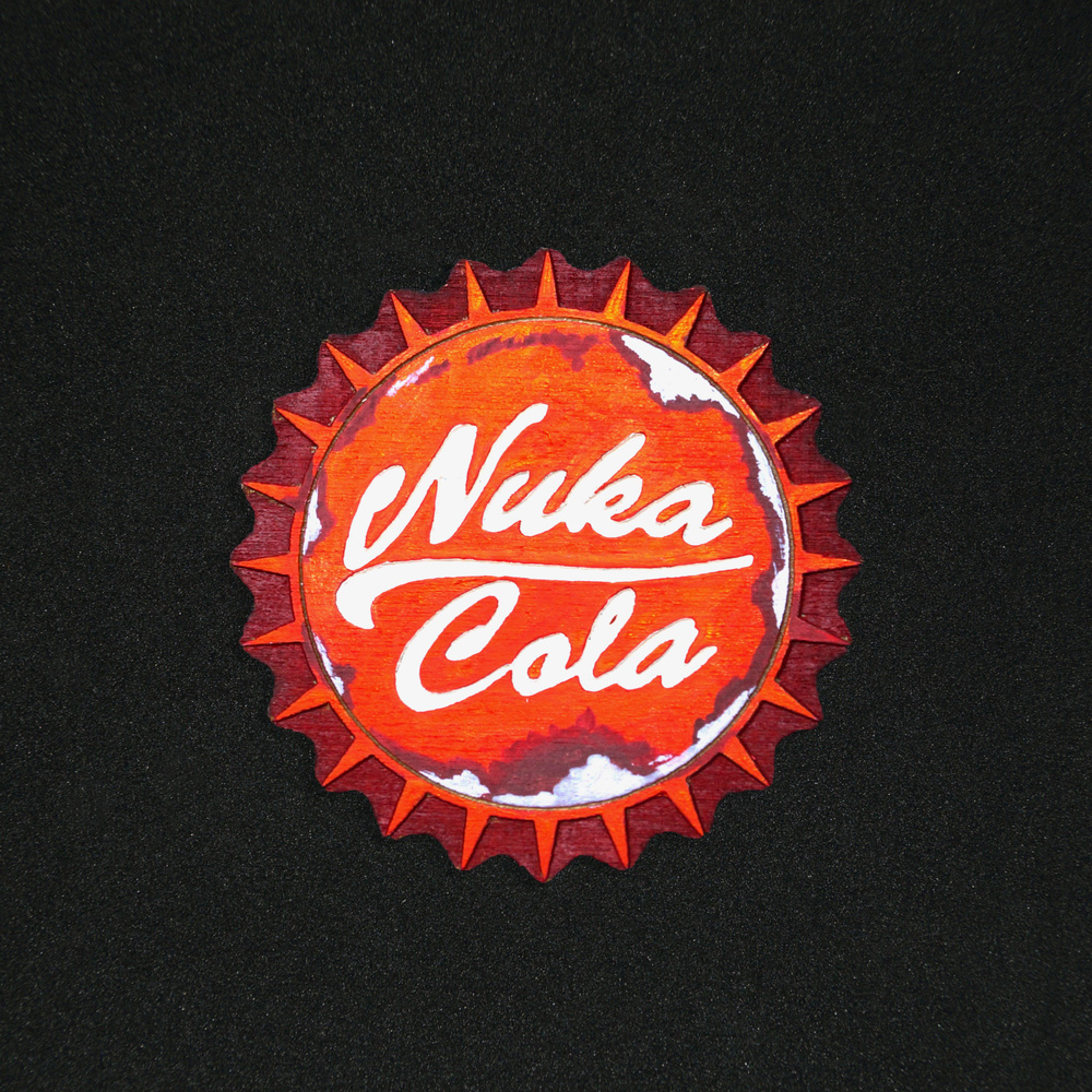 Значок деревянный Пробка Nuka Cola, игра "Fallout", ручная работа  #1