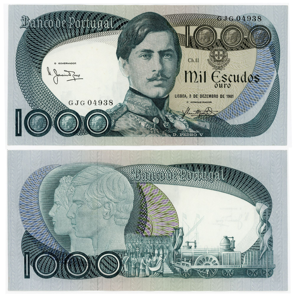 Банкнота Португалия 1000 эскудо 10 MIL ESCUDOS ouro 1981 Very Fine (VF) Pick 175  #1