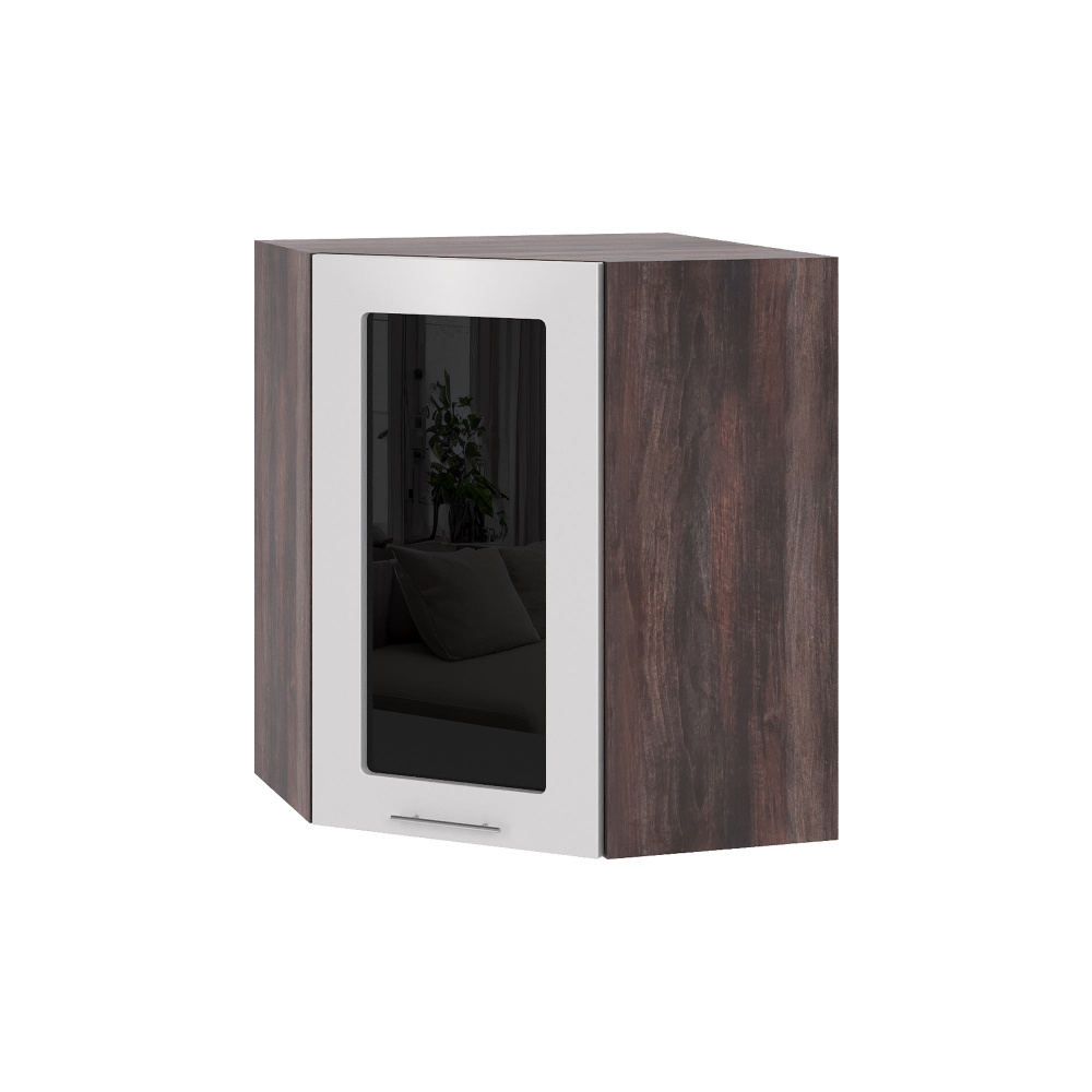 Кухонный модуль навесной шкаф Сурская мебель Валерия 59,21x59,2x71,6 см угловой со стеклом с 1 створкой, #1