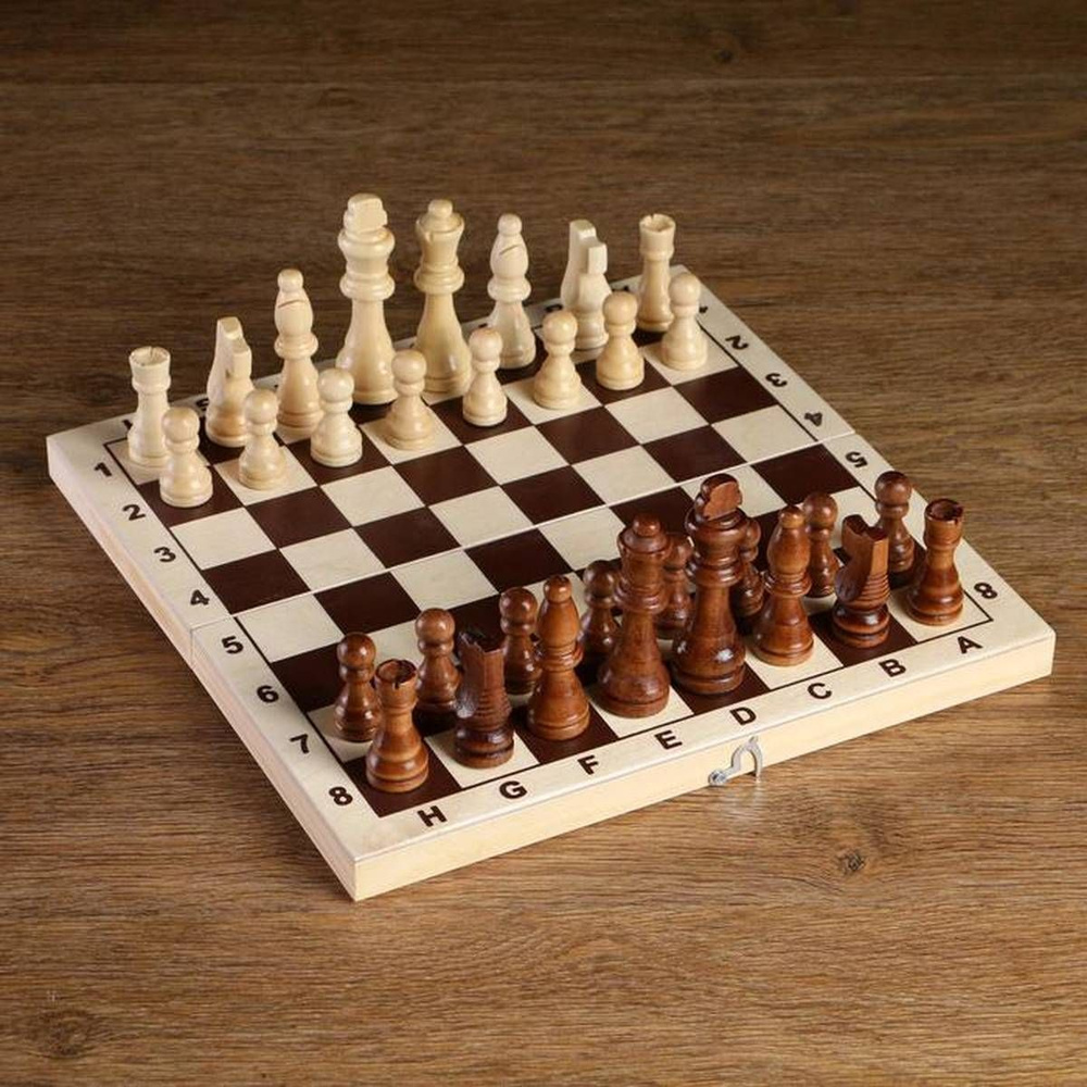 Шахматные фигуры, король h-8 см, пешка h-4 см, деревянные, 1 набор  #1