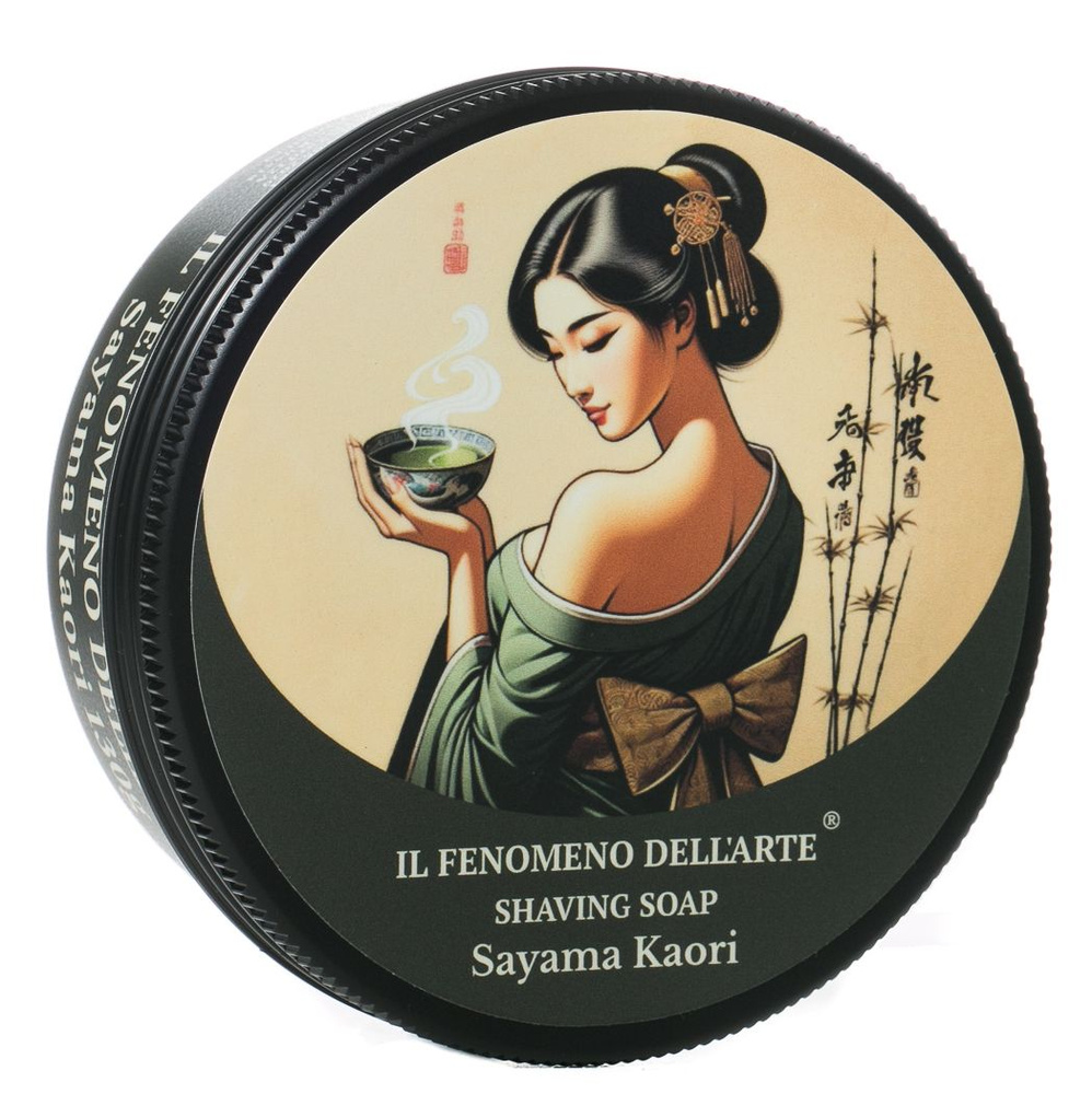 IL FENOMENO DELL'ARTE (130гр.) Зеленый Чай Sayama Kaori Мыло для бритья с рисовым маслом для сухой и #1