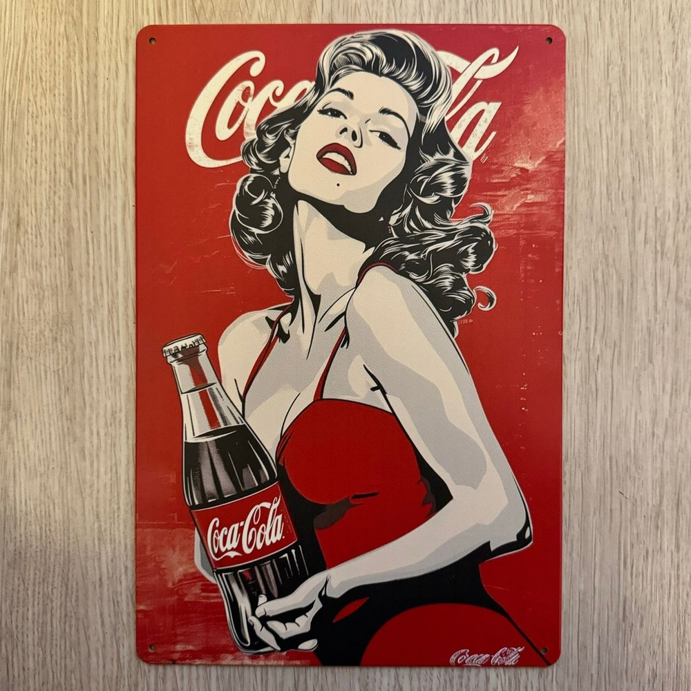 Табличка металлическая интерьерная Арт Кока Кола Ретро Art Coca-Cola Retro  #1