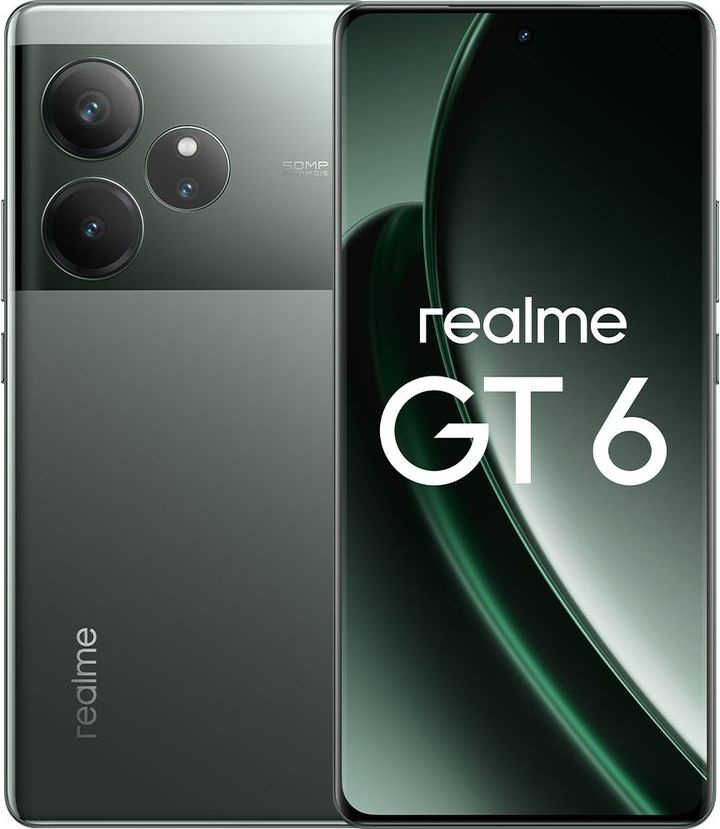 realme Смартфон GT6 Ростест (EAC) 12/256 ГБ, зеленый #1