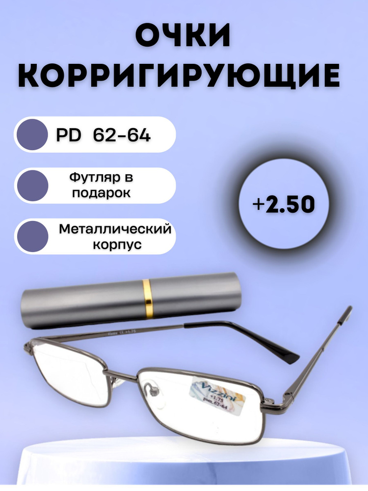 Очки корригирующие Vizzini 03-0084 Q01 /D +2,50 /серый металлик #1