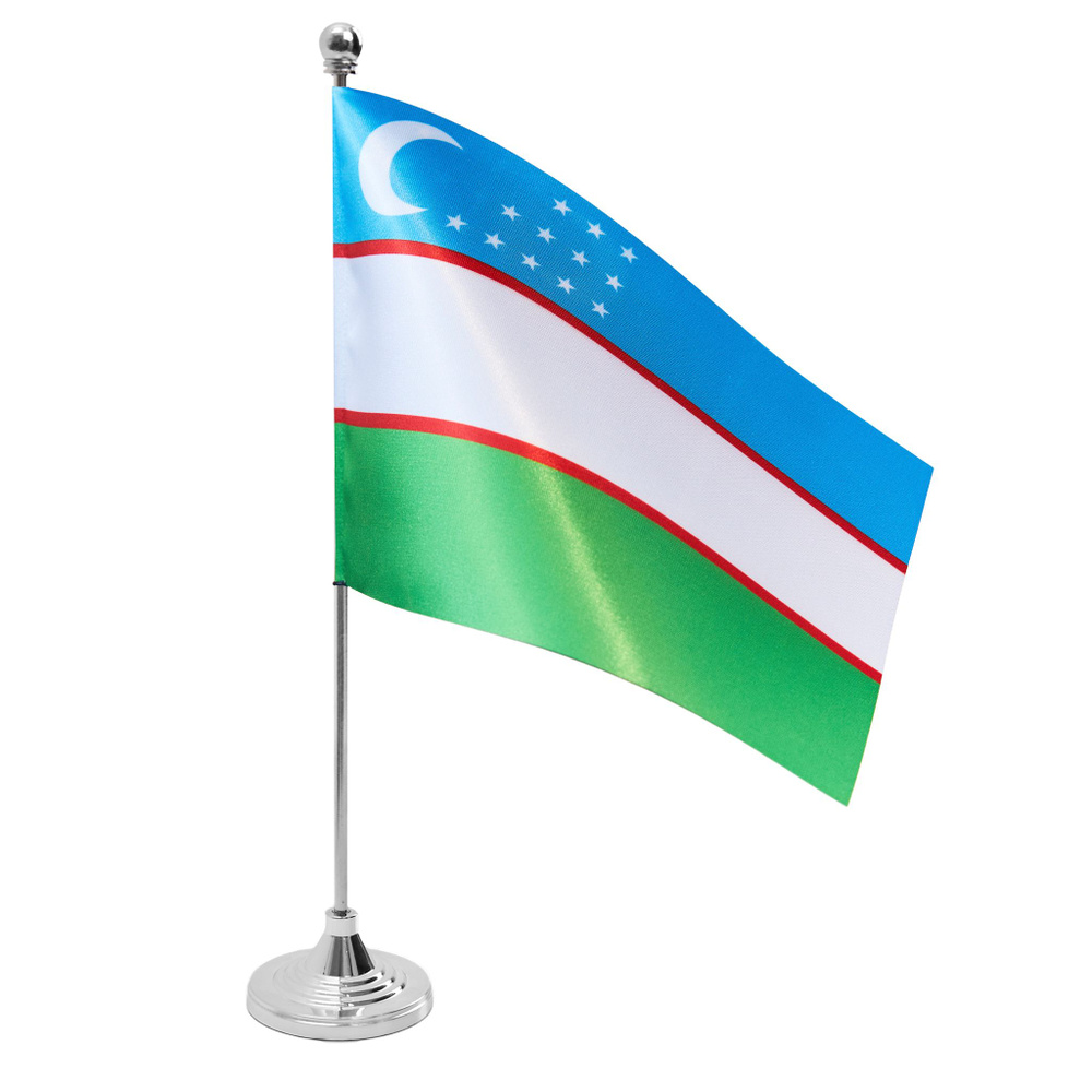 Государственный флаг Республики Узбекистан, размер: 15х22 см, материал: атлас  #1