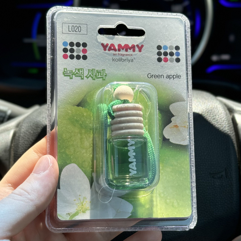 Ароматизатор подвес. "Yammy" бутылек "Green Apple" 4мл. #1