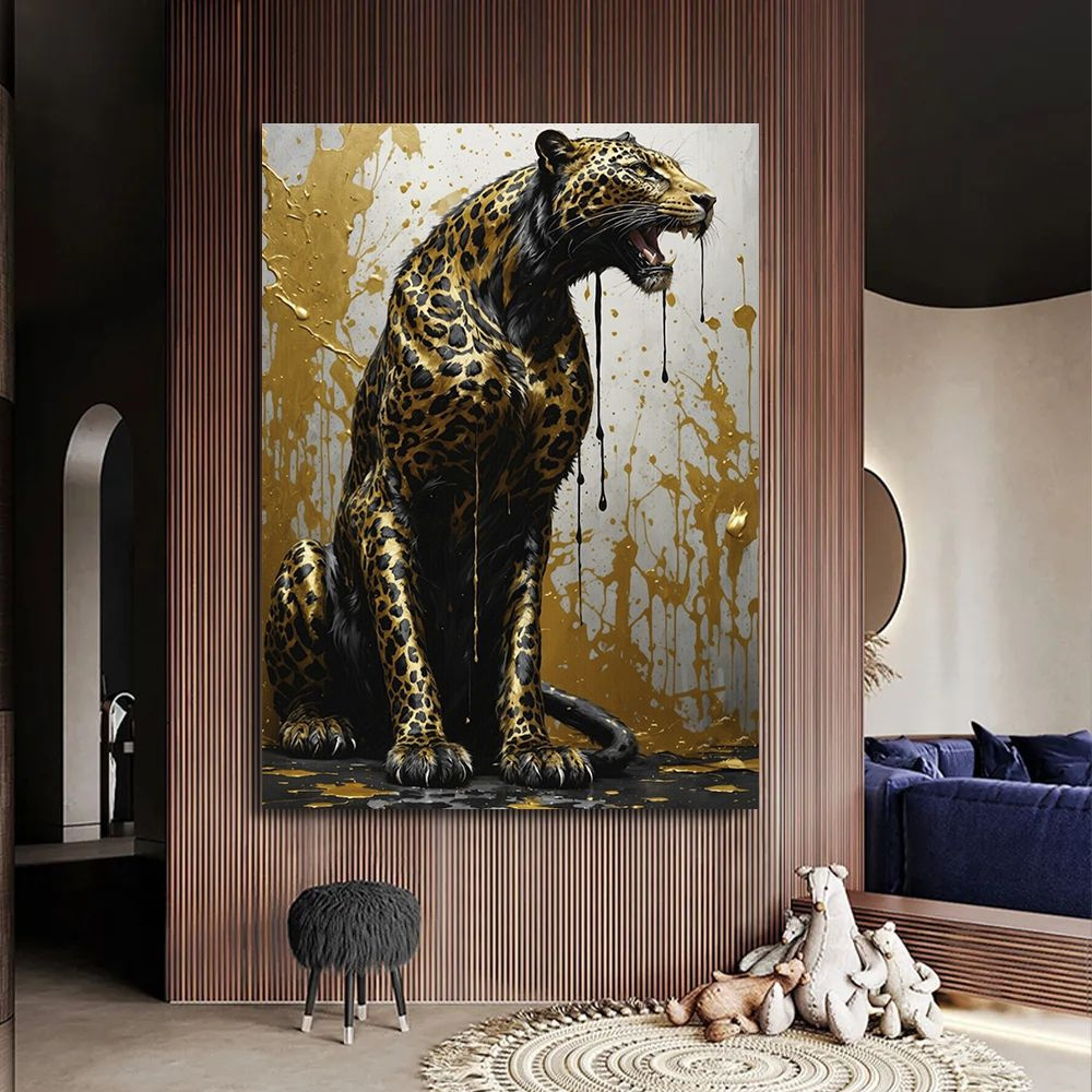 Большая картина леопард, 80х110 см. #1
