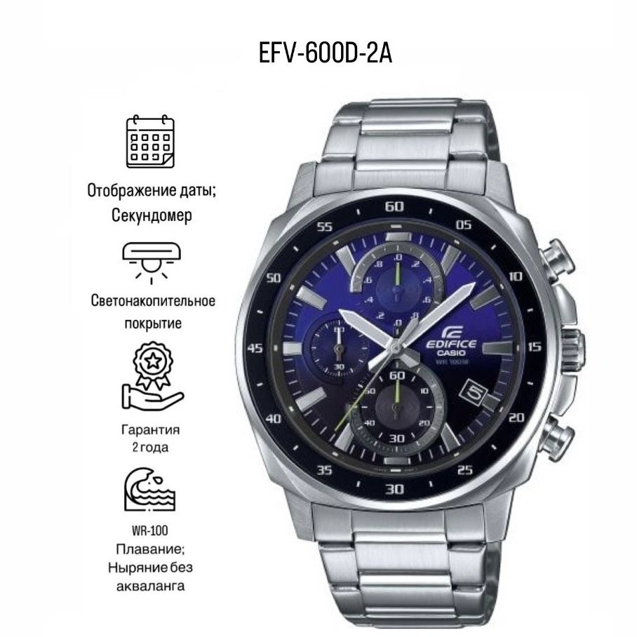 Японские наручные часы EDIFICE EFV-600D-2AVUDF #1