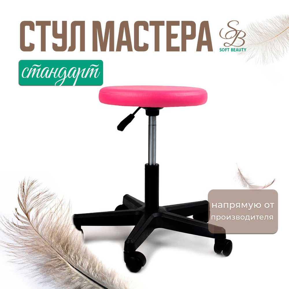 Профессиональный стул для мастера с колесиками и вращающимся сиденьем "Стандарт", Soft Beauty  #1