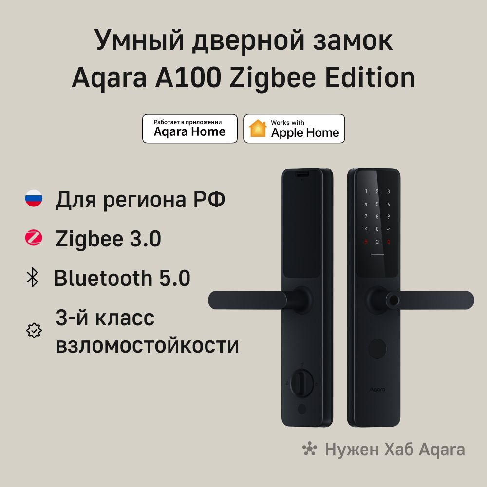 Умный дверной замок Aqara Smart Door Lock A100 (ZNMS02ES), регион работы - Россия  #1