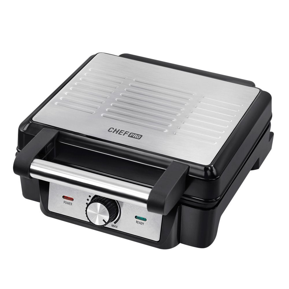 Вафельница электрическая CHEF PRO CF-SM1602A 1800Вт, 4 порции, черный/сталь  #1