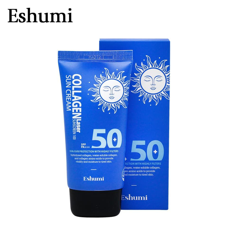 Eshumi Sunscreen Sun Cream Cолнцезащитный увлажняющий крем с коллагеном против пигментации SPF 50+ PA+++ #1