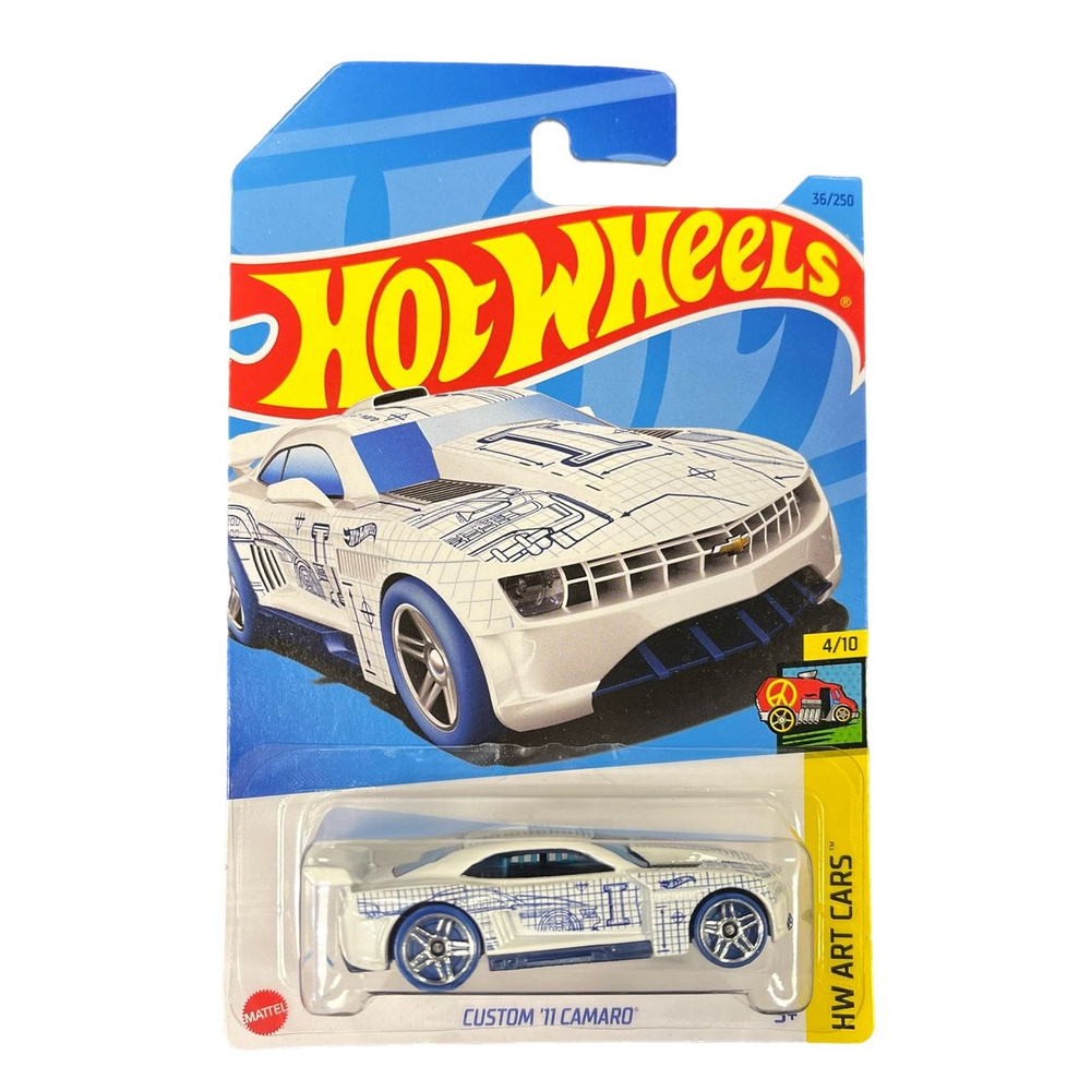 Hot Wheels металлическая машинка, коллекционная в масштабе 1:64 CUSTOM 11 CAMARO (Белый)  #1