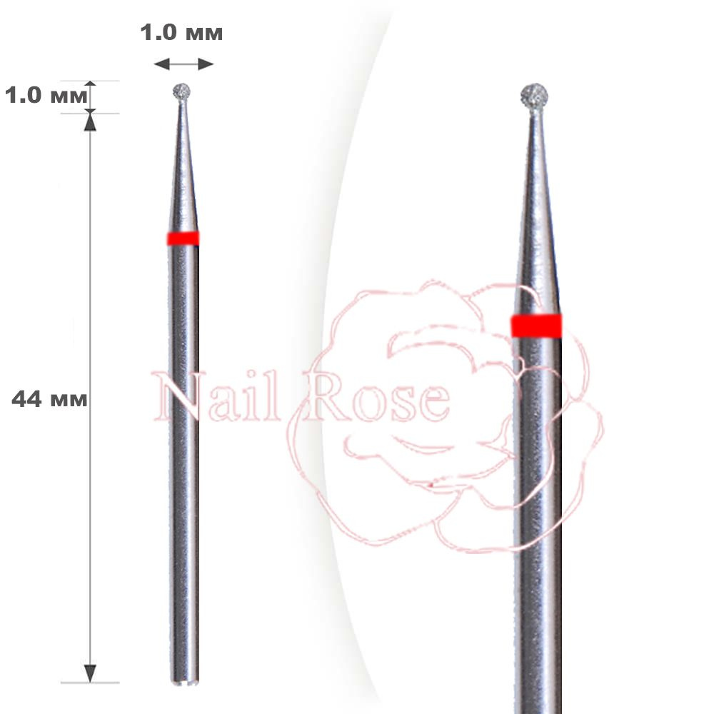 ВладМива 5шт диаметр 1,0мм.шар красное кольцо. Фреза с алмазным напылением  #1