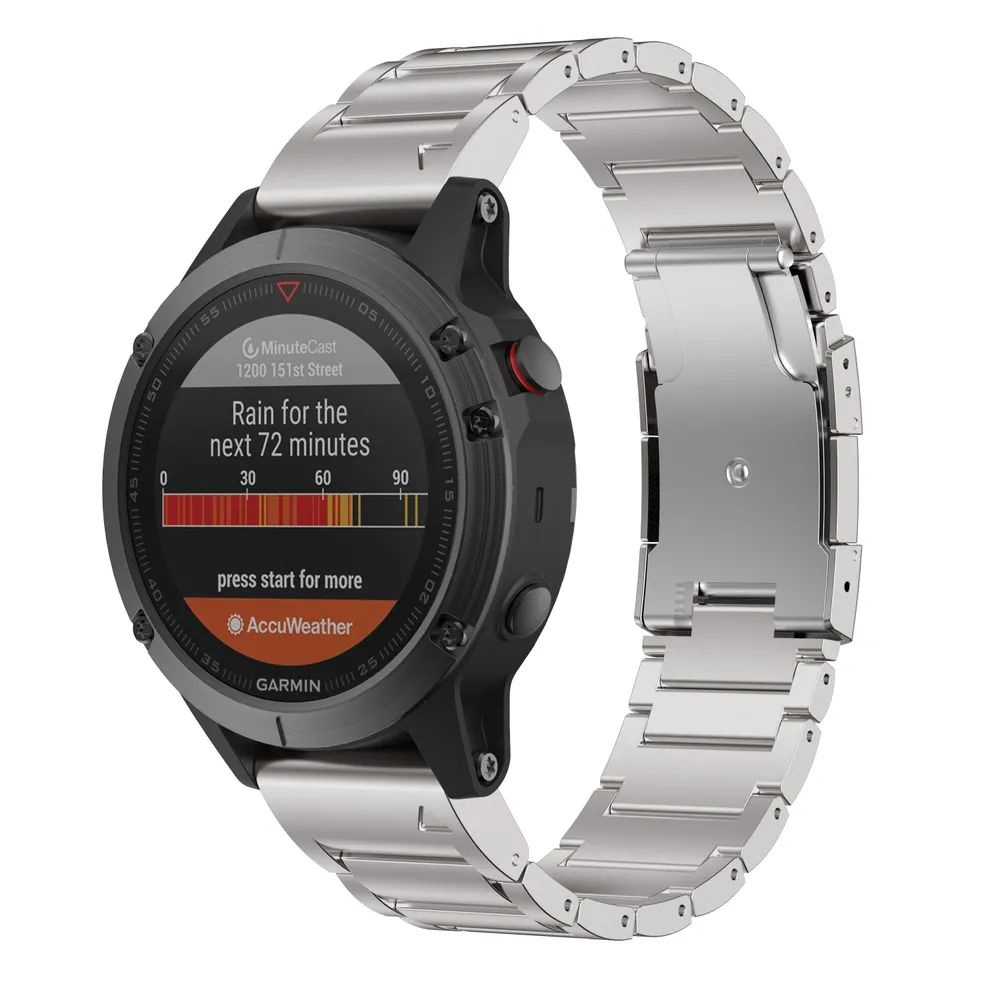 Браслет титановый Premium для часов Garmin 26mm серебро Quick Fit #1