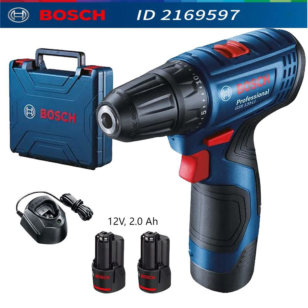 Bosch Шуруповерт GSR 120-LI, От аккумулятора, 12 В, 30 Нм, 2 АКБ #1