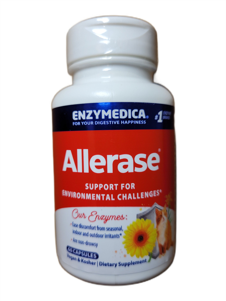 Enzymedica, Allerase, Ферменты для пищеварения, 60 капсул #1