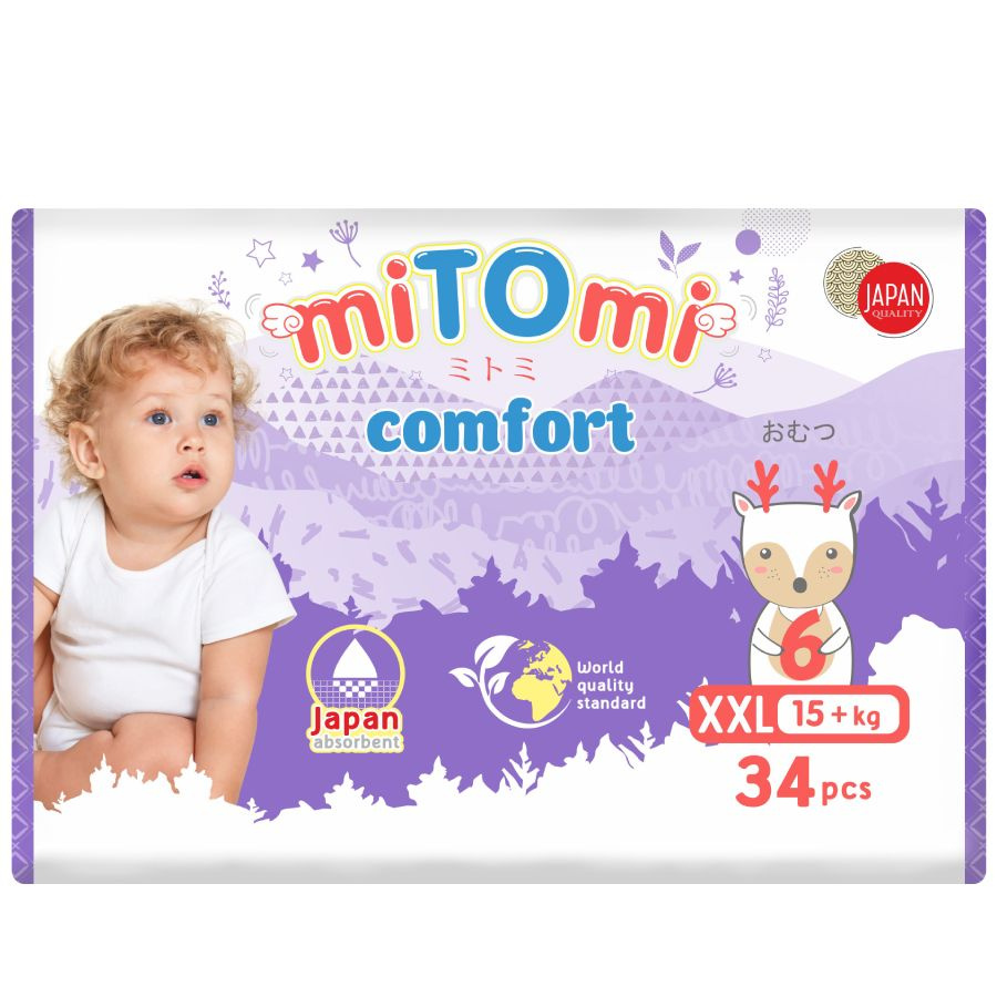 Подгузники-трусики miTOmi Comfort, размер 6/XXL (15+ кг), 34 шт. в упаковке  #1