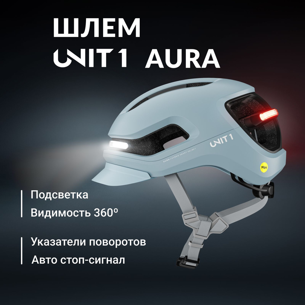 Шлем для велосипеда с подсветкой UNIT 1 Aura MIPS, размер M #1