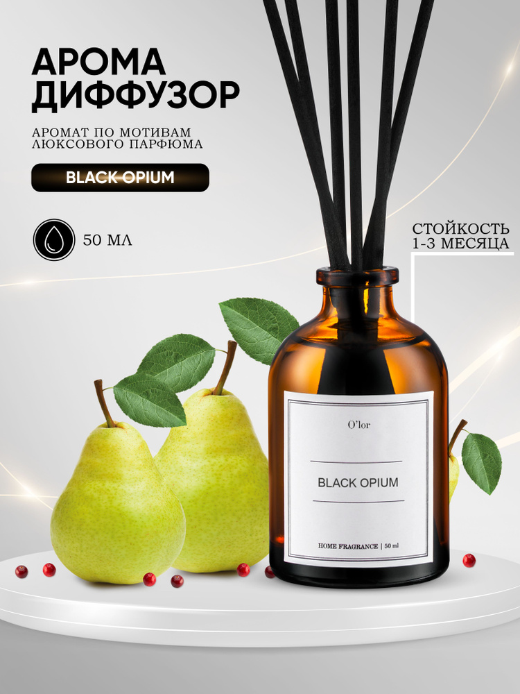 Ароматический диффузор Dejavue Black Opium / ароматизатор для дома с палочками 50 мл  #1