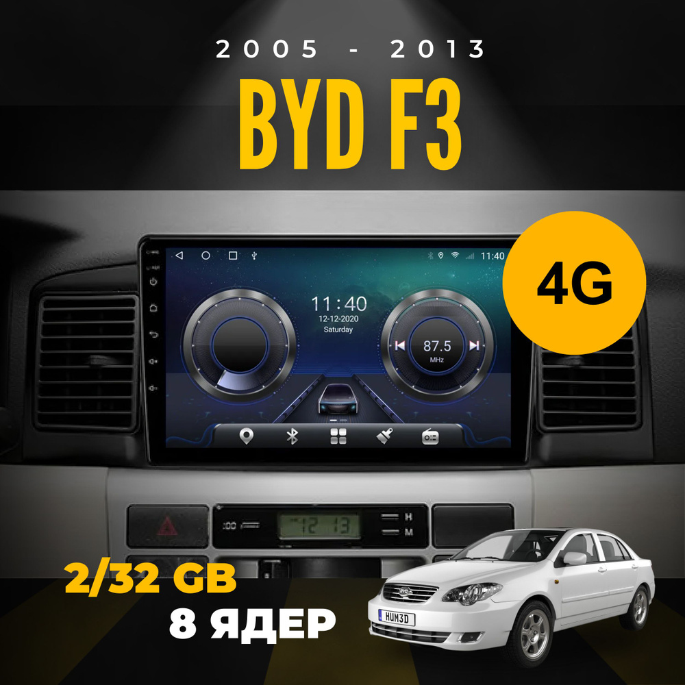 Автомагнитола TS18 для Бид Ф3 (F3) 2005-2013 4G 2Gb+32Gb 8 ядер CarPlay Android 13 DSP QLED экран 9 дюймов #1