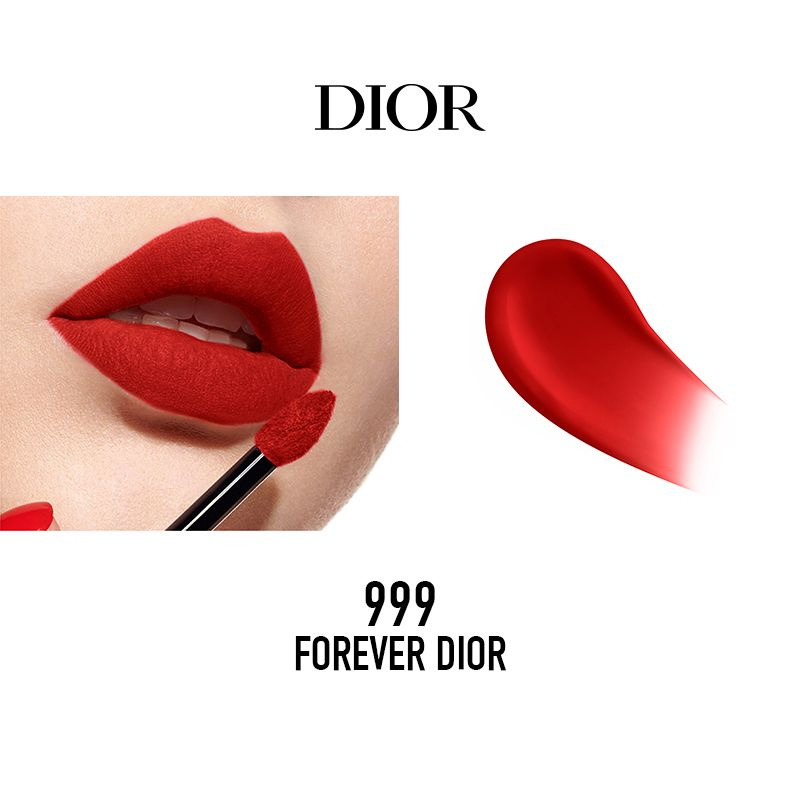 Dior Матовая глазурь для губ, затяжной цвет замка, увлажняющий губы, # 999, 6 мл.  #1