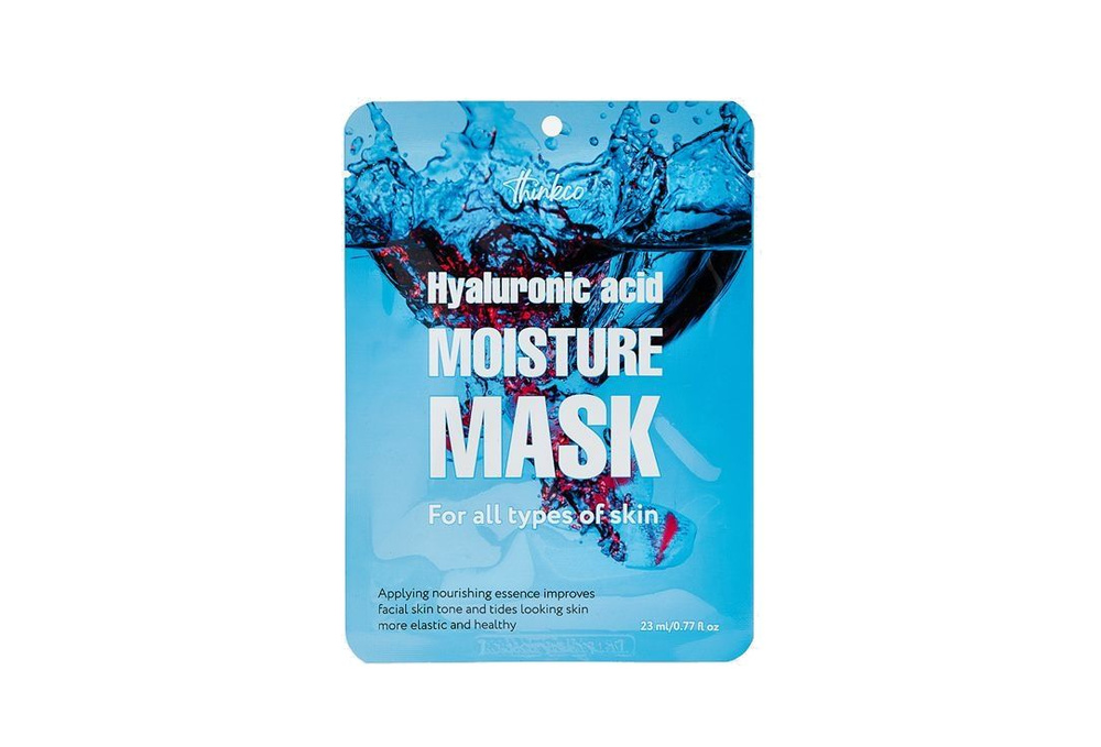 Тканевая маска для лица с гиалуроновой кислотой thinkco Hyaluronic acid MOISTURE MASK, 1 мл  #1