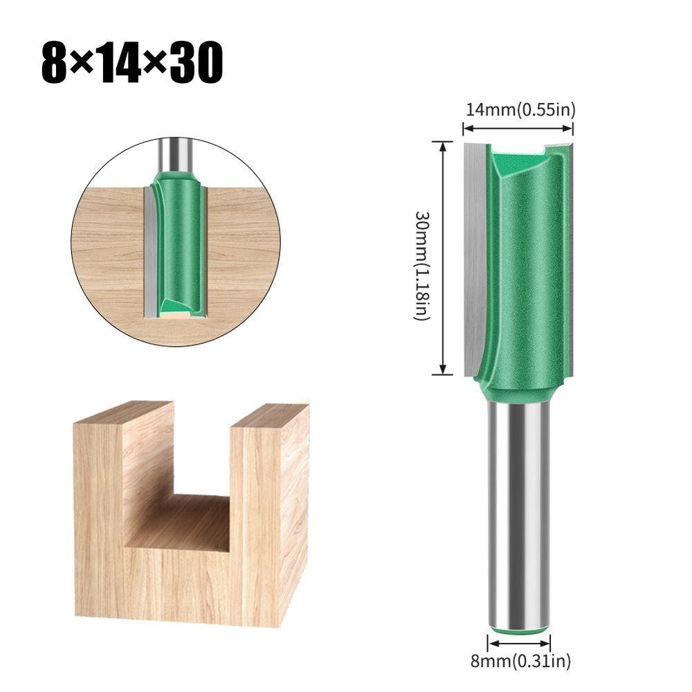 фреза пазовая прямая по дереву 14 x 30 мм,хвостовика 8 мм #1