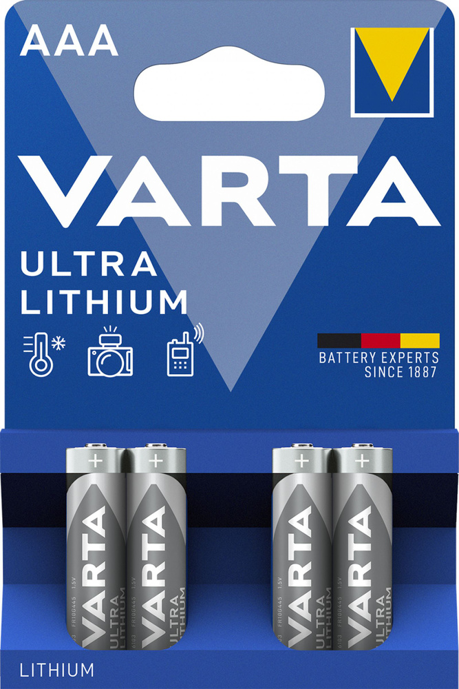 Батарейка AAA литиевая Varta Ultra Lithium FR03-4BL (6103) 1.5V в блистере 4шт.  #1