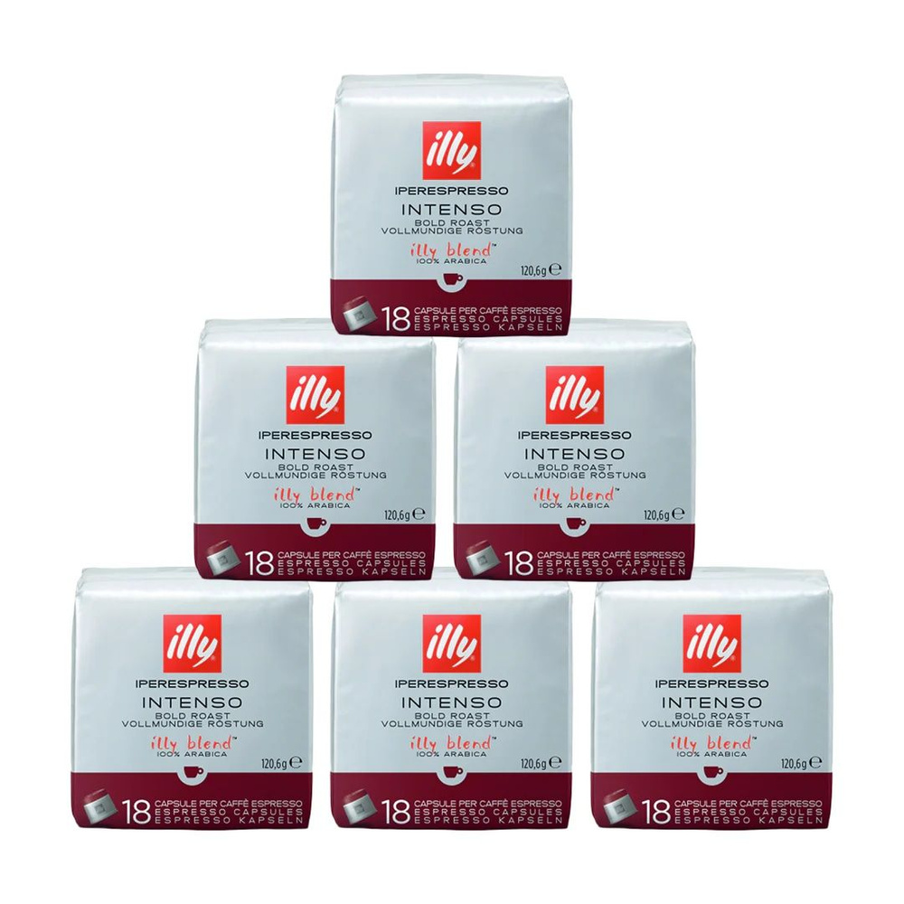 Кофе в капсулах illy Intenso, для системы Iperespresso, 6 уп по 18 капс (арабика 100%, Италия)  #1