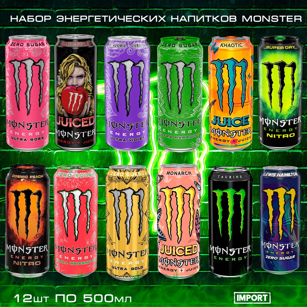 Энергетик Monster Energy Mix Набор из 12шт по 500мл из Европы #1