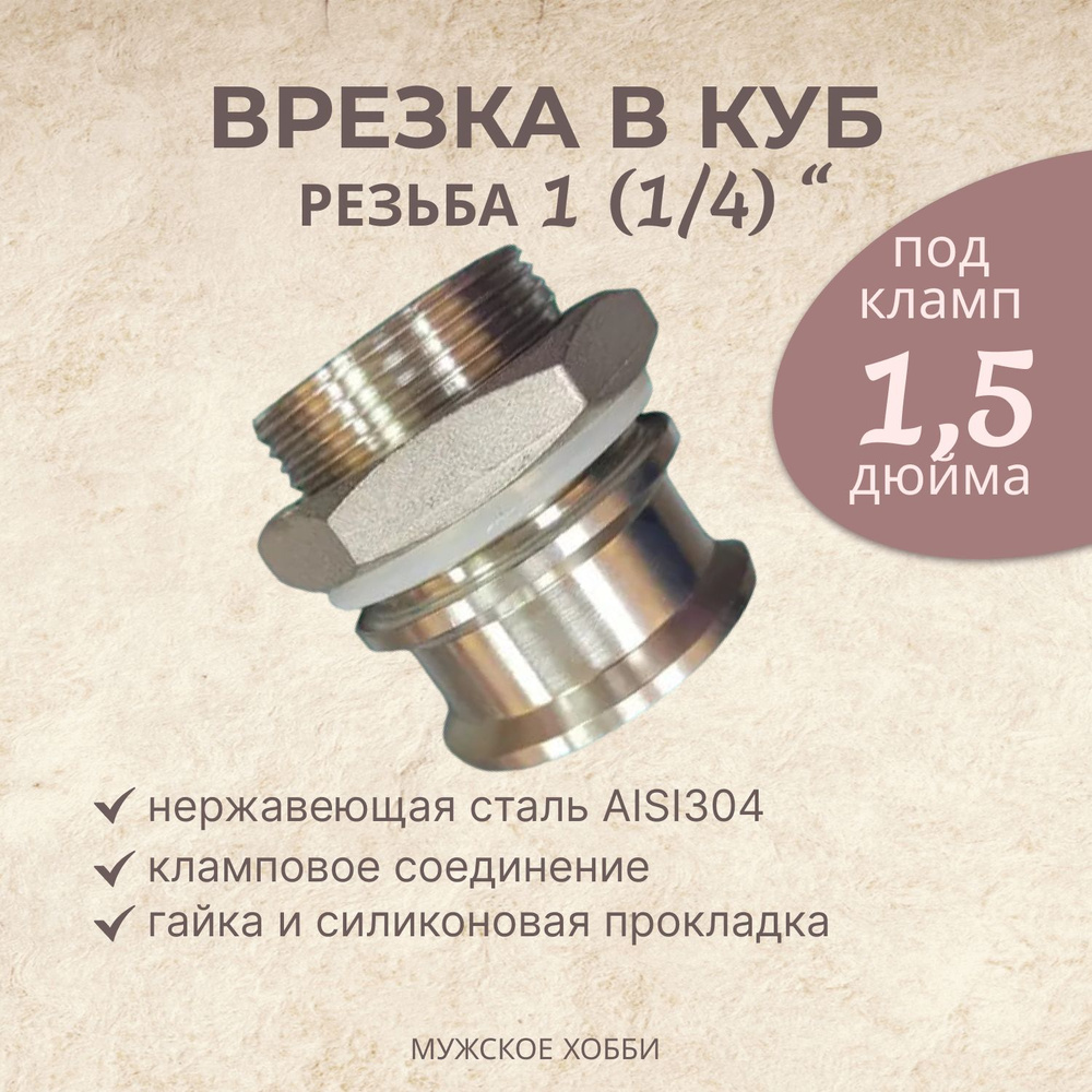 Врезка в куб под кламп 1,5 дюйма d-38/50,5 #1