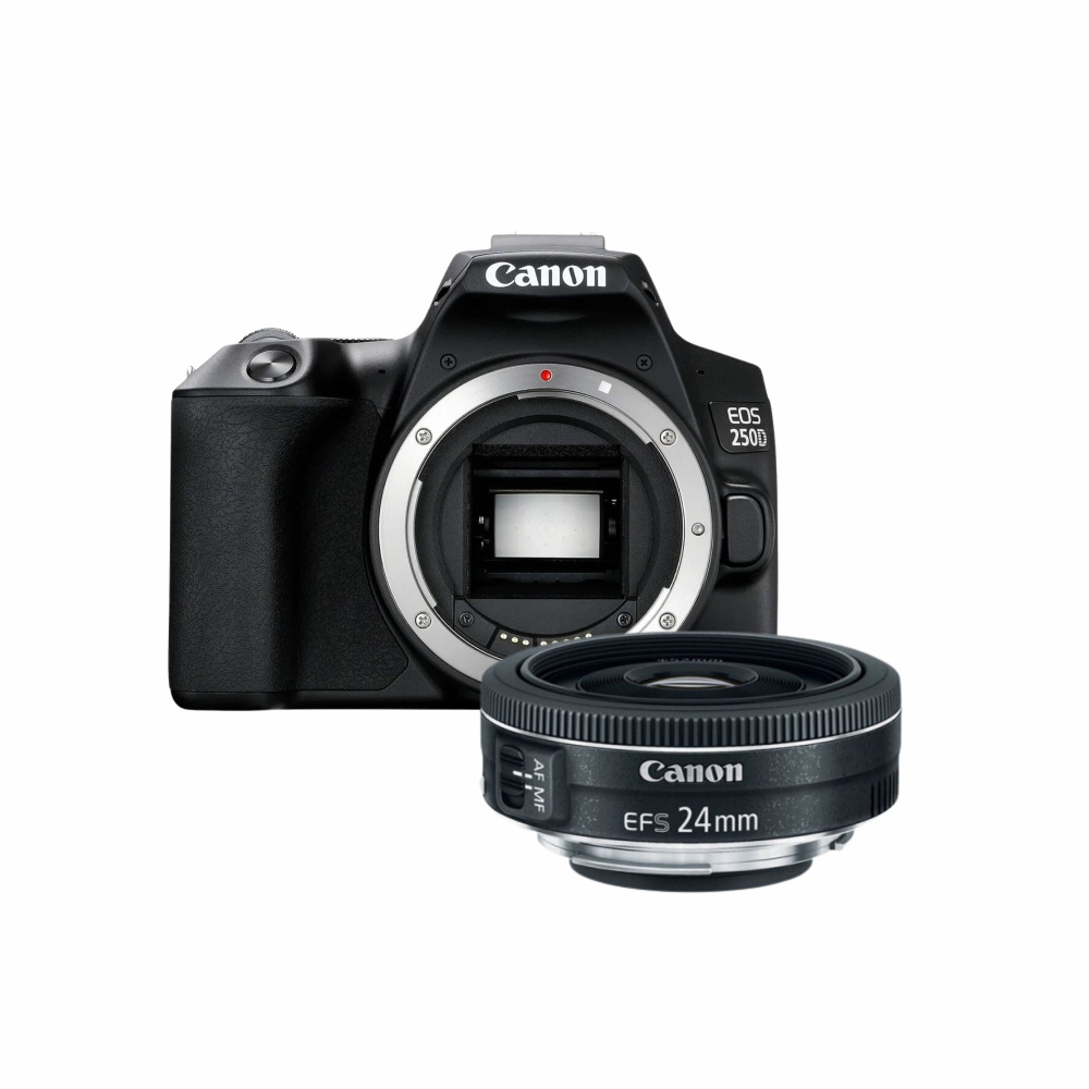 Canon Компактный фотоаппарат Canon Eos 250D kit EF-S 24mm f/2.8 STM, черный  #1