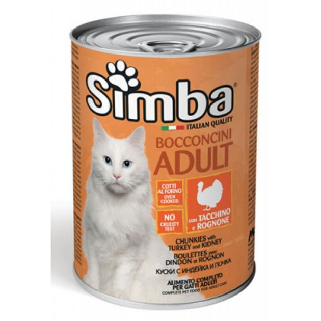 Monge Simba Cat Cans, Консервы для кошек, индейка (12 шт. в уп.) 415 г #1