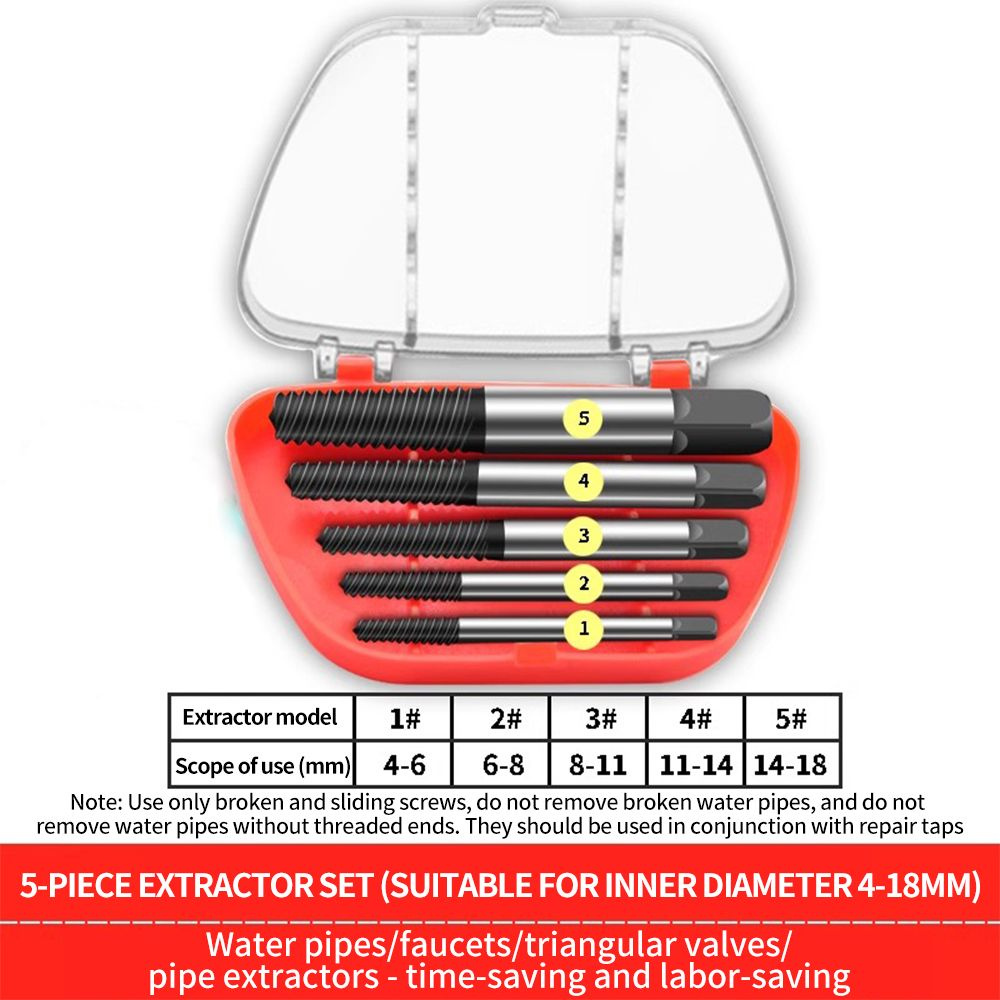 Винтовой экстрактор, Набор экстракторов для выкручивания сломанных болтов и шпилек,4-18 мм  #1