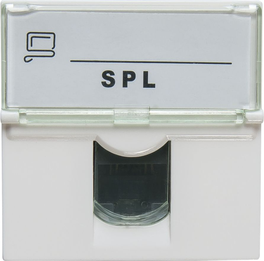 Розетка информационная SPL / СПЛ UTP 1хRJ45 cat5е, размером 45х45мм, цвет белый / электроустановочное #1